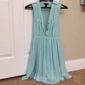 Turquoise dress with pockets